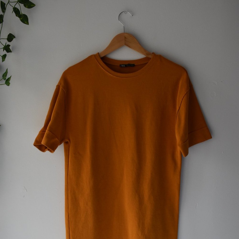 Zara Burnt Orange T-Shirt Dress